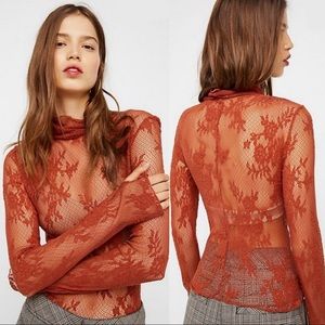 #20 Free People Sweet Secrets Mesh Long Sleeve Top